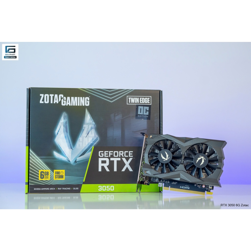 Card màn hình ZOTAC Gaming RTX 3050 6G DDR6 2 Fan Twin Edge OC New Chính Hãng Bảo hành 36 Tháng