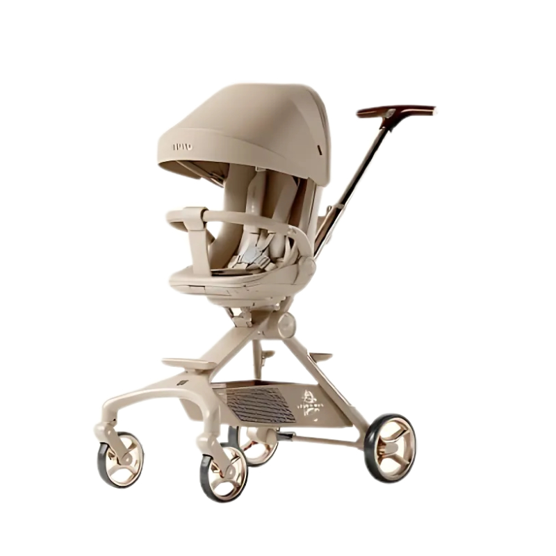 Xe Đẩy Đảo Chiều Gấp Gọn Vinng Q11 - Màu Nâu Kem