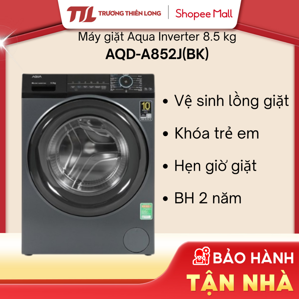 AQD-A852J(BK) - Máy Giặt Aqua Inverter 8.5 Kg AQD-A852J(BK) [TOÀN QUỐC]