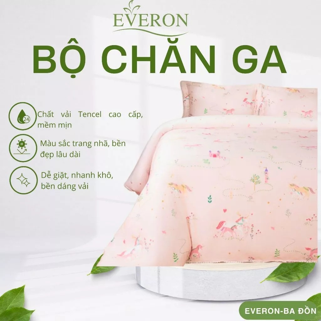 Everon CPC26203 Xứ Sở Thần Tiên Chăn Ga Gối Cotton Thoáng Mát, Bền Đẹp, Chính Hãng, Đủ Size