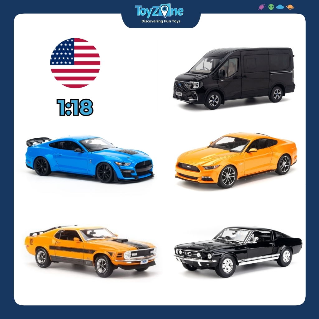 Mô hình xe Ford tỉ lệ 1:18 Transit, Mustang GT, GTA, Shelby Cobra chính hãng