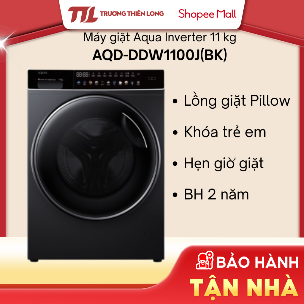 AQD-DDW1100J(BK) - Máy Giặt Aqua Inverter 11 Kg AQD-DDW1100J BK [FREESHIP HCM]
