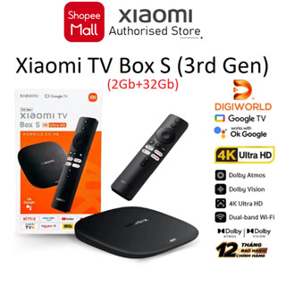  Tivi Box Xiaomi Mi Box S Gen 3 4K 3840 x 2160  2GB+32GB Google TV DOLBY+DTS - Chính hãng Digiworld 