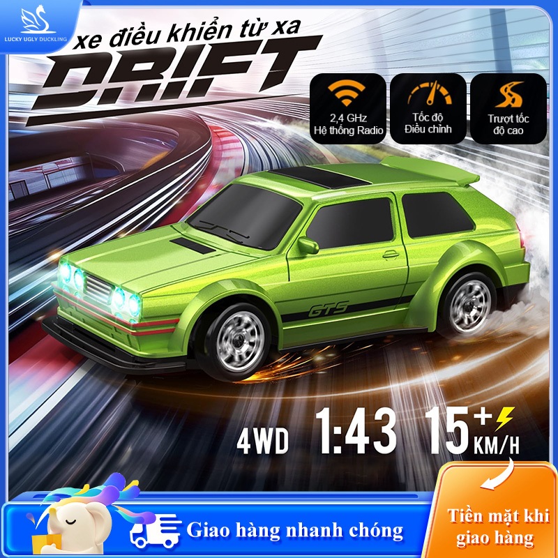 【new】Xe ô tô điều khiển từ xa mini 4WD tỷ lệ 1:43 điều khiển từ xa con quay hồi chuyển 2.4G đèn lái 