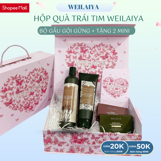  Hộp quà trái tim Weilaiya bộ dầu gội gừng giảm rụng kích mọc tóc. Tặng 2 mini gừng tròn Weilaiya 