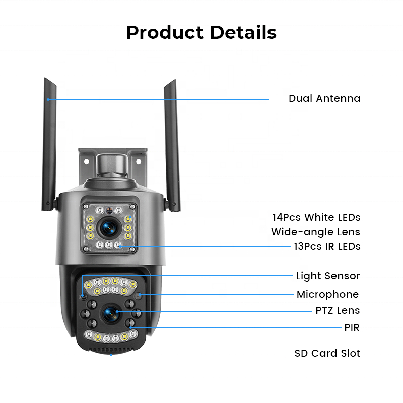 Camera Wifi 2 mắt Ngoài trời chống nước 360 trong nhà an ninh IP ống kính kép V380 Max 1080P HD Máy ảnh | BigBuy360 - bigbuy360.vn