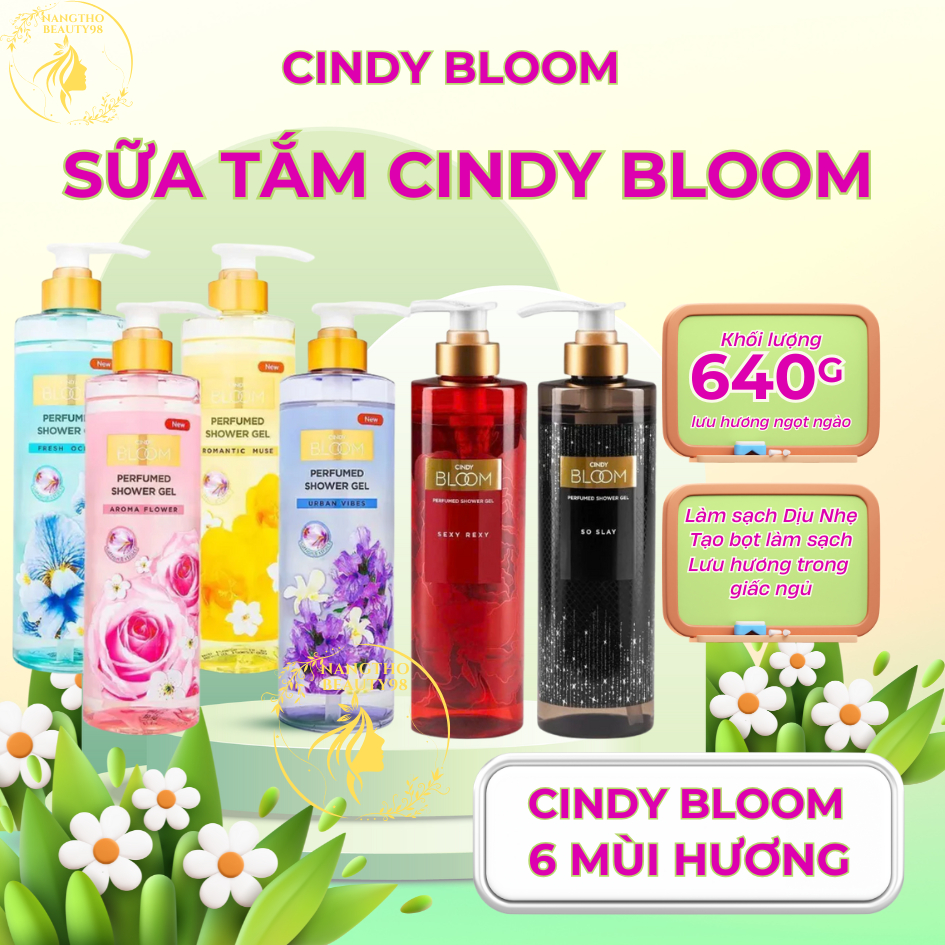 Sữa Tắm Nước Hoa Cindy Bloom Chai 640g/Chai 900g Đủ Mùi Hương