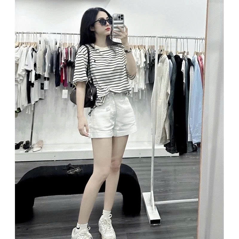 Quần short jeans mềm nữ to gấu lưng cao basic 247store | BigBuy360 - bigbuy360.vn