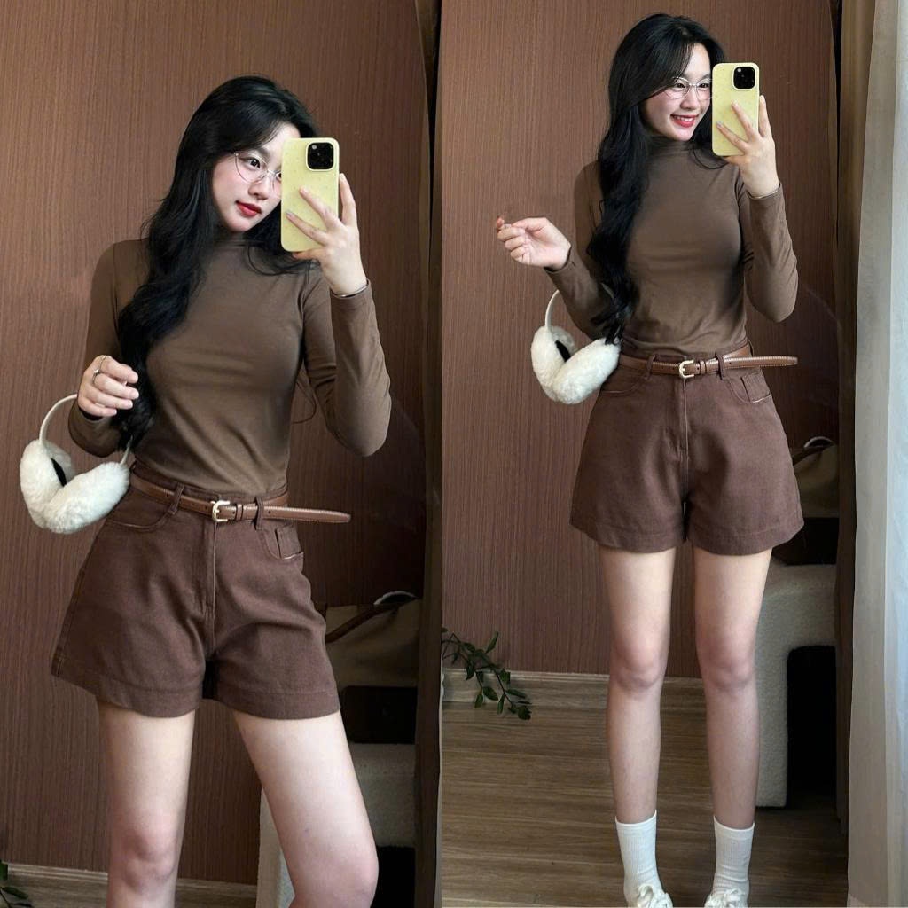 Quần short jeans mềm nữ to gấu lưng cao basic 247store | BigBuy360 - bigbuy360.vn