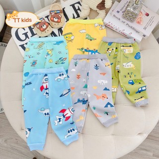 Combo 4 quần dài NỈ BÔNG cho bé mềm mịn ấm áp, họa tiết đáng yêu cute size 3-13kg
