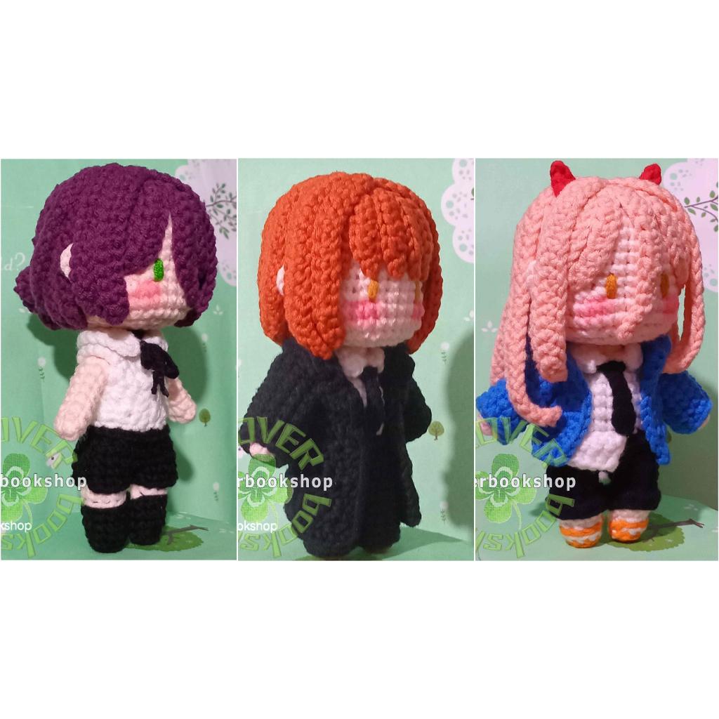 Doll móc len nhồi bông Chainsaw Man: Reze, Power, Makima -Nhân vật manga anime handmade gắn túi, tra