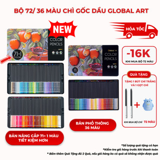   TẶNG GỌT CHÌ  Màu Chì Gốc Dầu GLOBAL ART 72  36 Màu Viết Chì Màu Cao Cấp Lõi 4mm Đậm Mịn Vẽ Chuyên Nghiệp M40007 8 