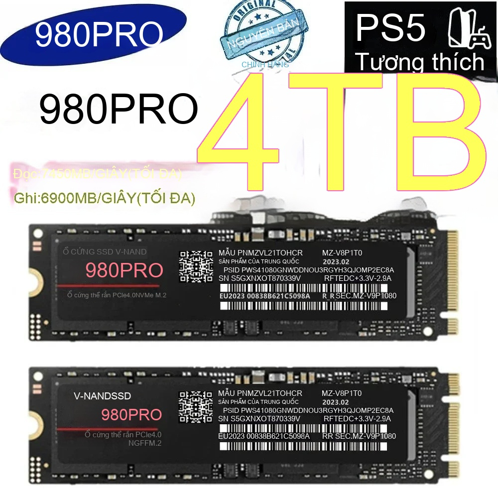 Ổ Cứng SSD NVMe 980 Pro M.2 - 4TB/2TB Tốc Độ Cao Cho Laptop PC