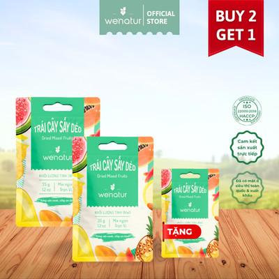 [MUA 2 TẶNG 1] Combo 2 Trái cây sấy dẻo we'natur 35g ( Tặng 1 Trái Cây Dẻo 35g)