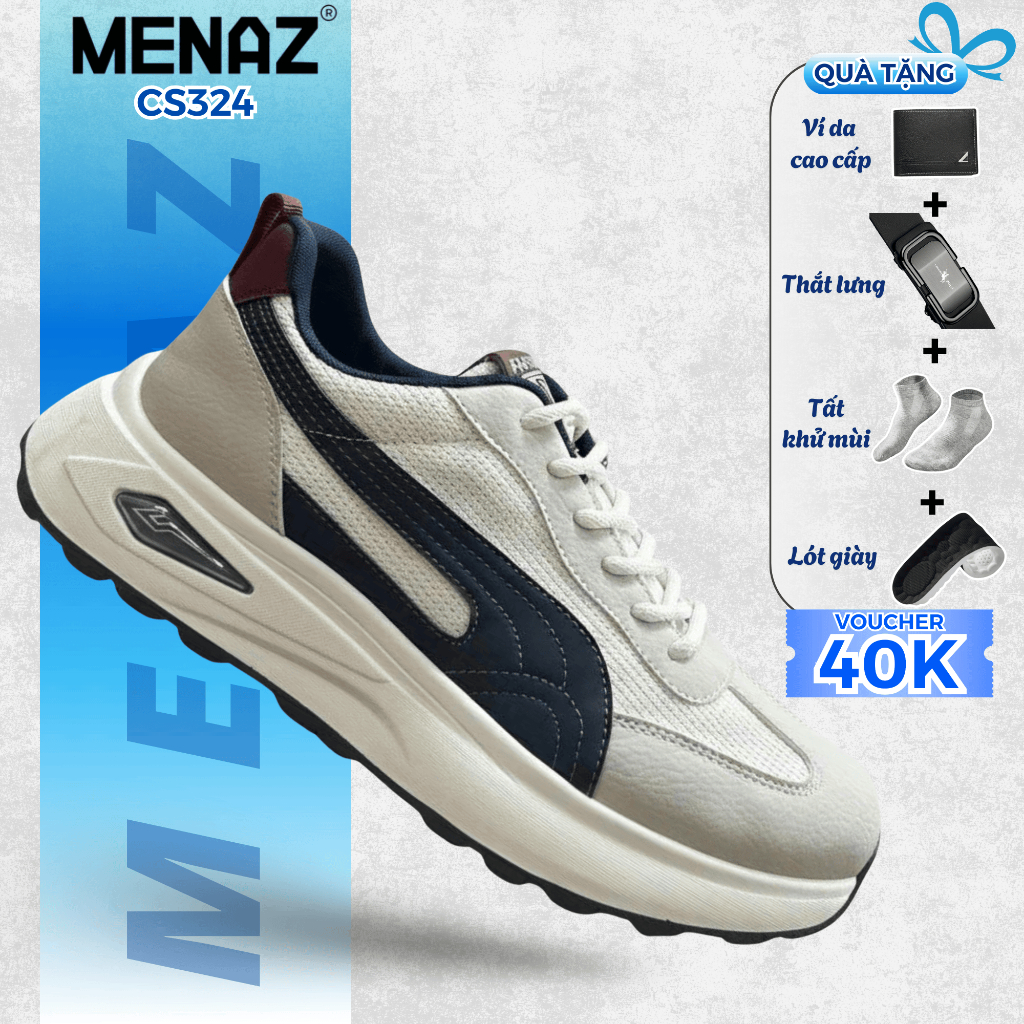 Giày Thể Thao MENAZ CS332 Đế Đúc Cao Su Nguyên Khối Bền Bỉ Êm Chắc Chơi Thể Thao Tập Gym Đánh Pick