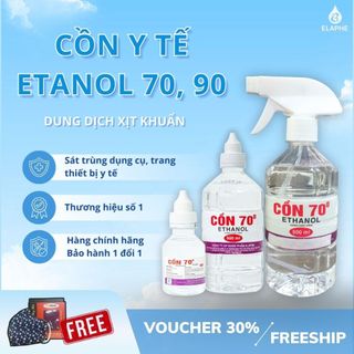 CỒN Y TẾ - Dung dịch xịt khuẩn 70, 90 độ sát khuẩn y tế, đồ dụng, hàng chính hãng chai 500ml