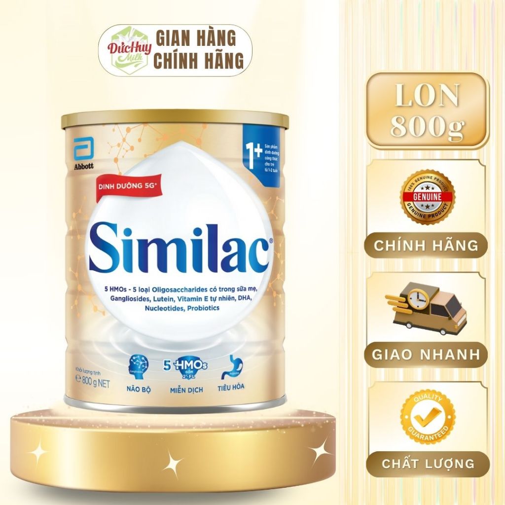 Sữa Bột Abbott Similac 1+ Dinh Dưỡng 5G Phát Triển Não Bộ Dành Cho Bé Trên 1 Tuổi