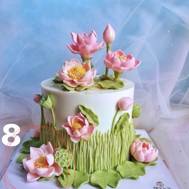 Khuôn silicon hoa sen nga hoa to làm bánh