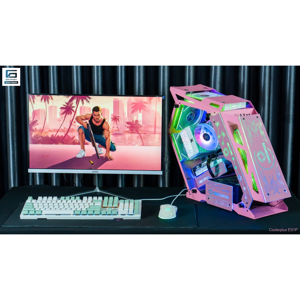 Full bộ PC Hồng Core i3 9100F chạy Đồ Hoạ, Chơi Game lướt net xem phim mượt mà