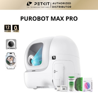   Camera AI  Máy Dọn Phân Mèo PETKIT Purobot Max Pro Nhà Vệ Sinh Cho Mèo Dọn Cát Mèo Tự Động 