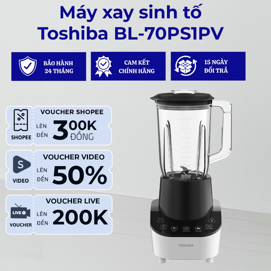 Máy Xay Sinh Tố Toshiba BL-70PS1PV | Công Suất 700W | Hàng Chính Hãng | Bảo Hành 12 Tháng
