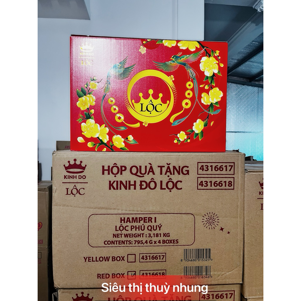 thùng Quà Tết 2026 Kinh Đô Lộc Phát -  Bộ Quà Tặng Hộp Giấy  540g