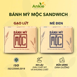 Bánh mỳ mộc sandwich gạo lứt, mè đen ăn kiêng ANKIE HEALTHY FOOD - Gói 55g/ Hộp 6 Gói