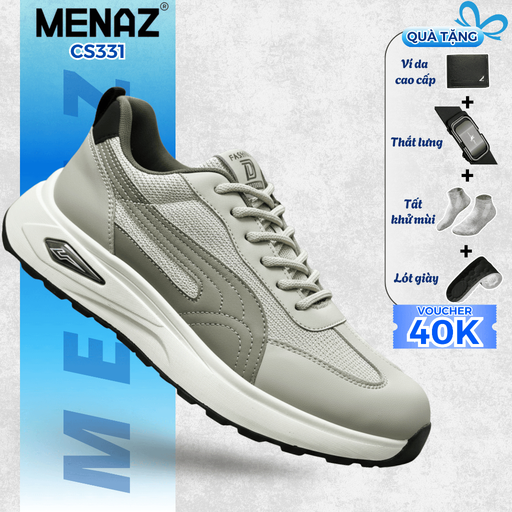 Giày Thể Thao Nam MENAZ CS331 Chạy Bộ Tập Gym Chơi Pick Đánh Cầu Lông Cùng Đế Cao Su Êm Nhẹ