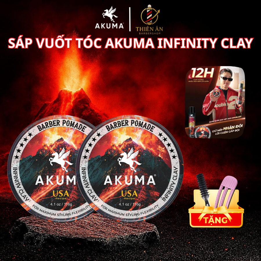 Sáp vuốt tóc Akuma Infinity Clay 56G/116G Chính Hãng Akuma, sáp hương nước hoa nam tính giữ nếp hơn 