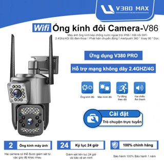 CCTV Camera V380 Max V86 Kết nối WiFi 360 độ Trong nhà và ngoài trời an ninh IP ống kính kép HD Ống kính đôi