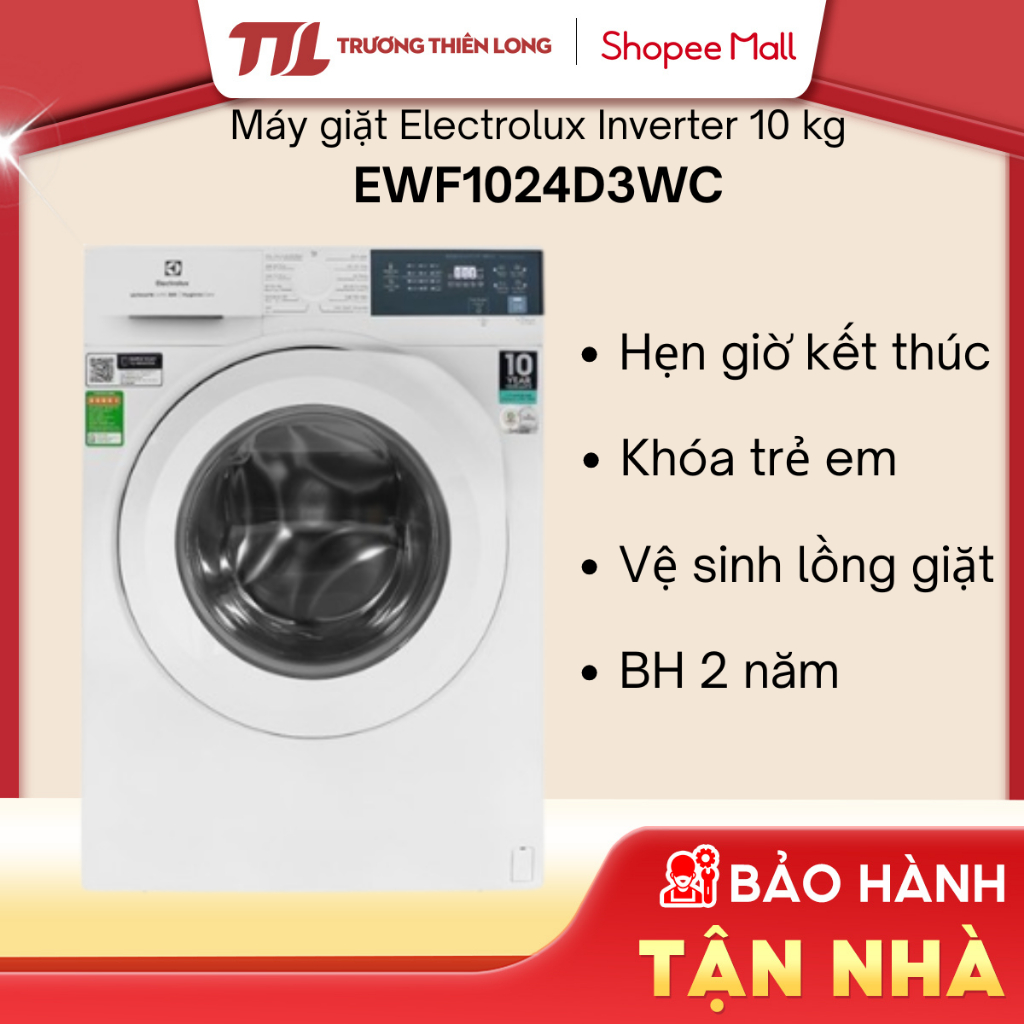 [VC 10%] EWF1024D3WC - Máy Giặt Electrolux Inverter 10 Kg EWF1024D3WC [FREESHIP HCM]