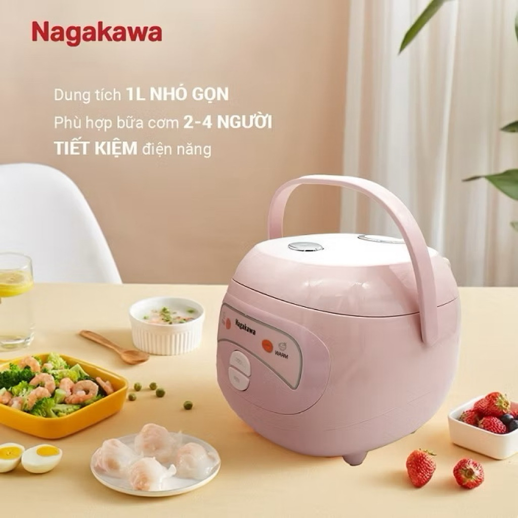 Nồi cơm điện chống dính 1 Lít chính hãng Nagakawa