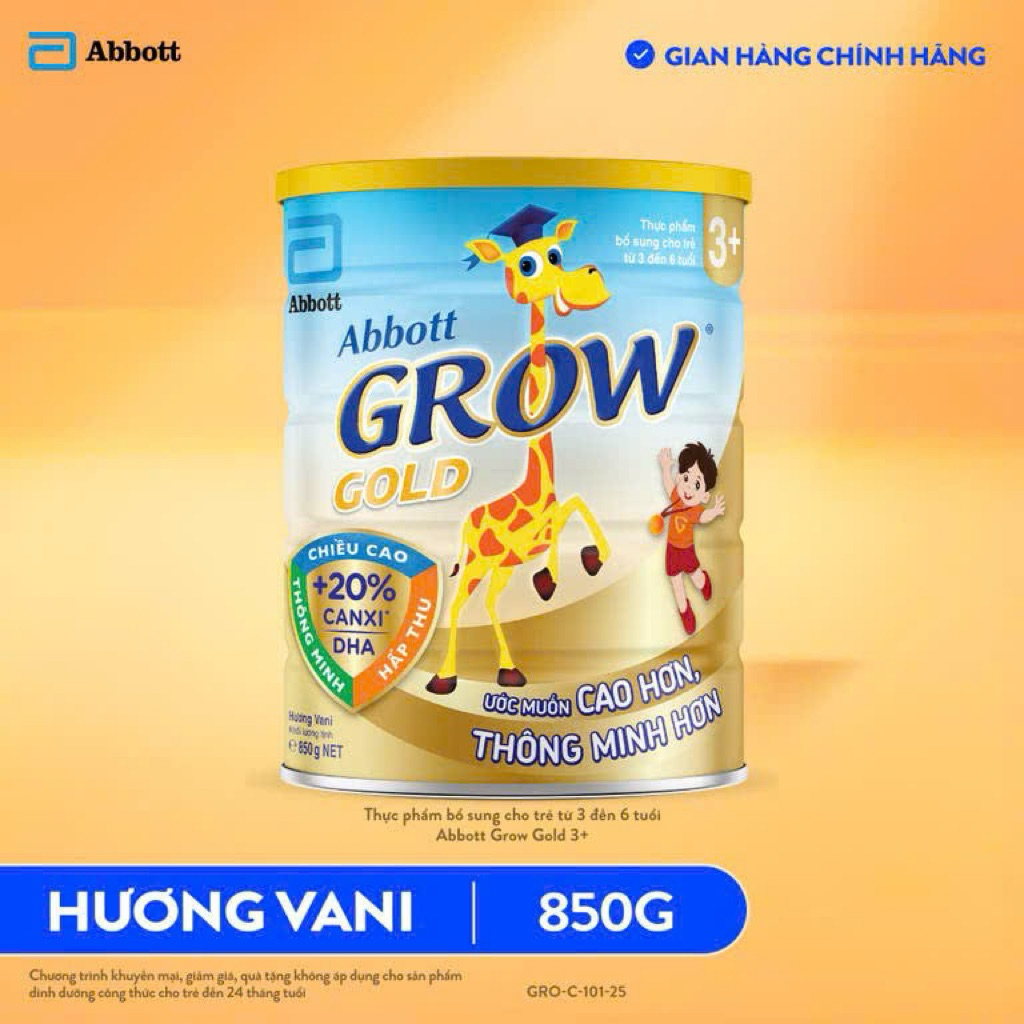 Sữa Abbott Grow 3+ 850g (3-6 tuổi)