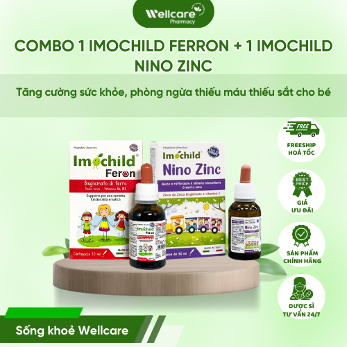 [ITALIA] COMBO Imochild Ferron , Nino ZinC Tăng Cường Sức Khỏe Phòng Ngừa Thiếu Máu Thiếu Sắt Cho Bé