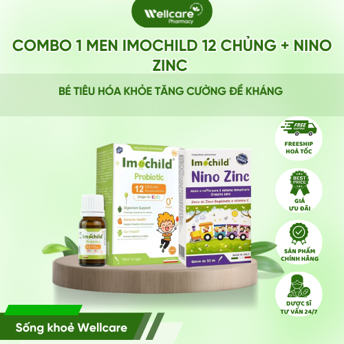 [ITALIA] COMBO Men Imochild 12 chủng ,Nino ZinC Bé Tiêu Hóa Khỏe , Tăng Cường Đề Kháng