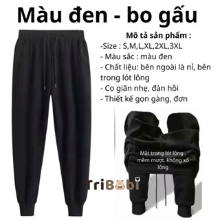  Quần jogger nỉ nam lót lông cừu siêu dày ấm dành cho mùa thu đông 
