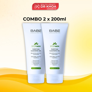  Combo 2 Sữa Rửa Mặt BABE Stop AKN Cleansing Gel Dành Cho Da Dầu Mụn  2x200ml  