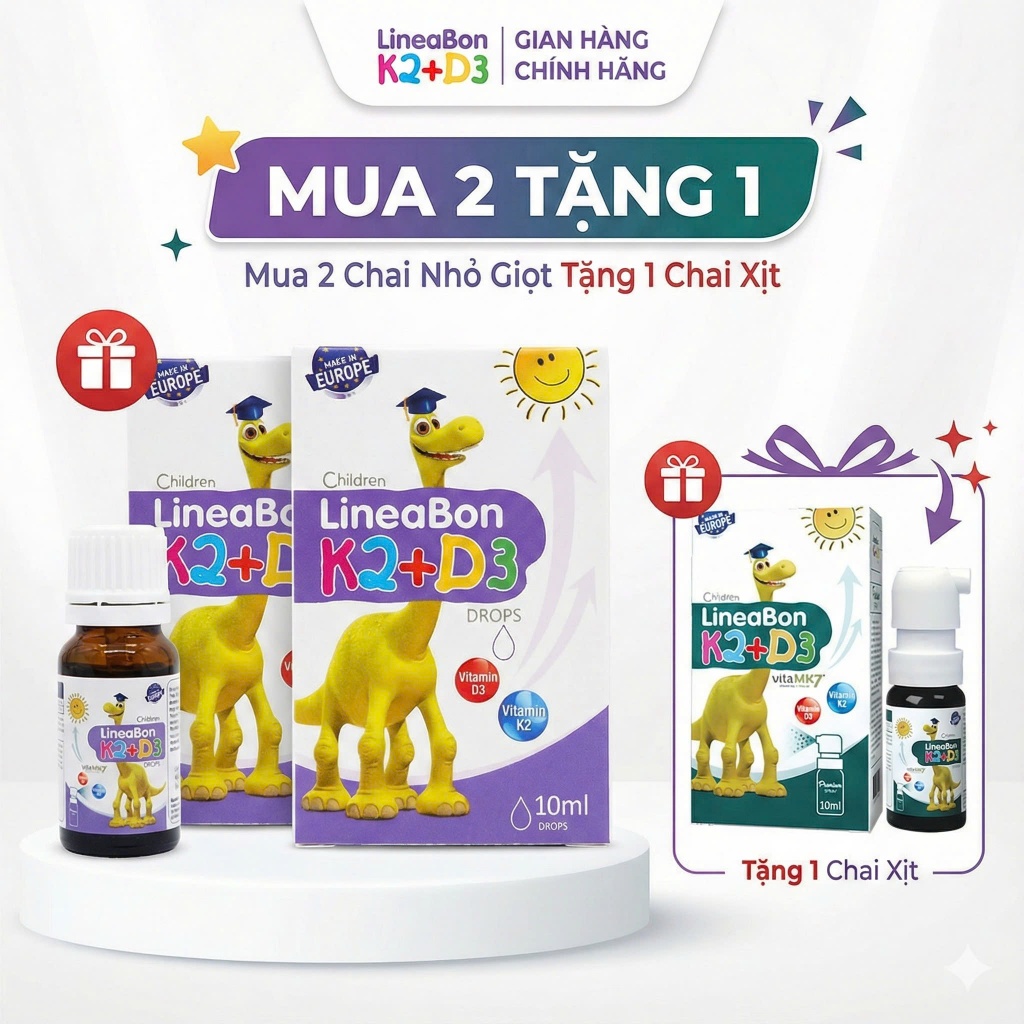 [Mua 1 chai tặng 1 chai] D3K2 LineaBon xanh (dạng xịt) 10ml