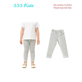 Quần Legging Dài Cotton Có Ren Bé Gái  8 đến 24kg