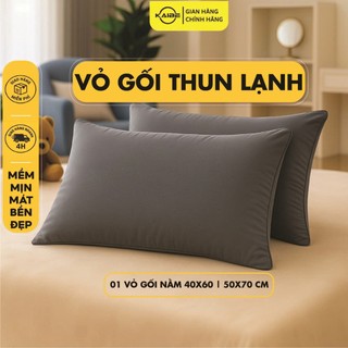 Vỏ gối 40x60cm và 50x70cm, áo gối thun lạnh đầy đủ size (1 cái). KaiBe