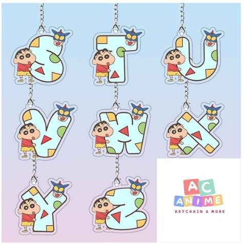 Móc khoá Crayon Shin chan, Phiên Bản Q, Ngoại Vi Shin chan, Mặt Dây Điện Thoại 26 Chữ Cái