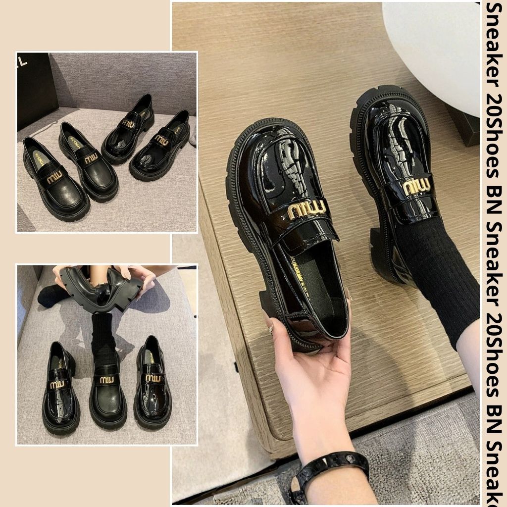  Giày Oxford Nữ Miu Miu Giày Da Nữ Đế Cao Miu 2 Loại Da Bóng Da Mềm Bản Hàng Đẹp || N05 