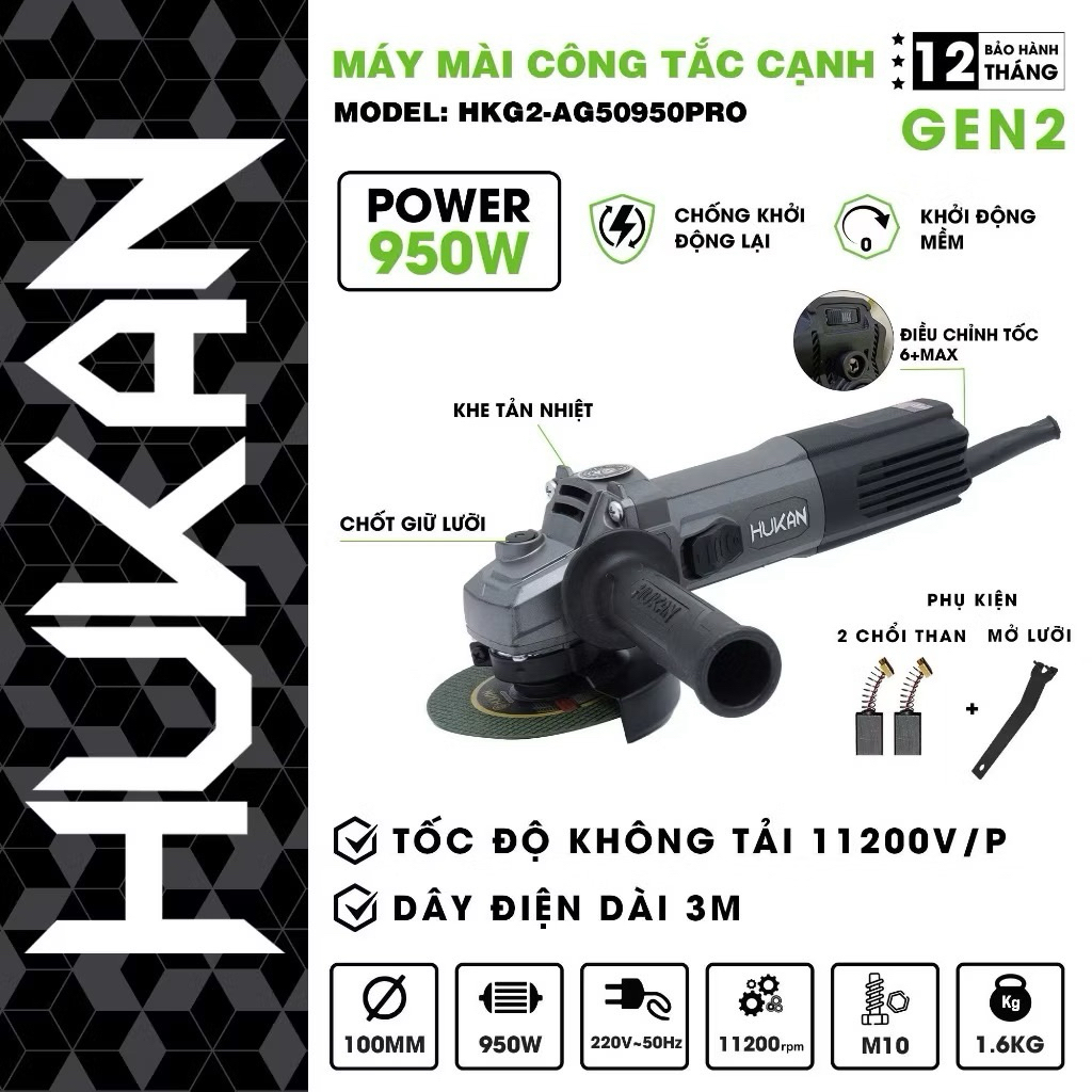 Máy mài cầm tay Hukan HKG2-AG50950PRO