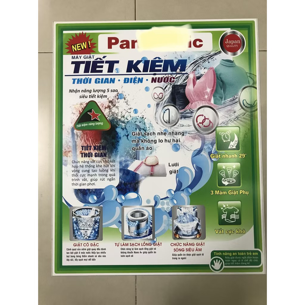 Tem dán máy giặt pa****nic