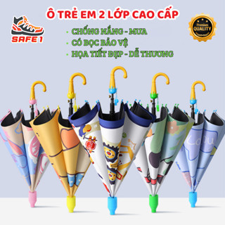 Ô dù cho bé hoạt hình dễ thương chống nắng mưa. Ô trẻ em thiết kế (công chúa, ô tô, khủng long...)