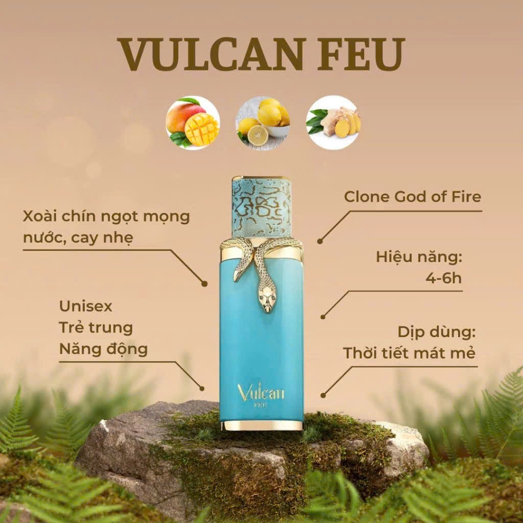 Nước Hoa Unisex French Avenue Vulcan Feu , Chiết Fullbox 10ml , Tự do Gợi cảm Phóng khoáng , Nước Ho