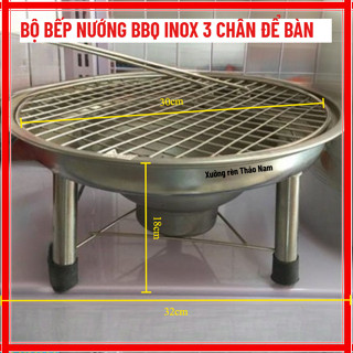 Bếp nướng than hoa inox 304 tròn - Bếp NƯỚNG THAN CỦI 3 chân ĐỂ BÀN TIỆN LỢI