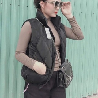  Áo Phao Sát Nách Trần Chám Vải Nhung Lỳ Loại 1 Mix Nắp Túi Trẻ Trung Năng Động  Phong Cách Hàn Quốc 