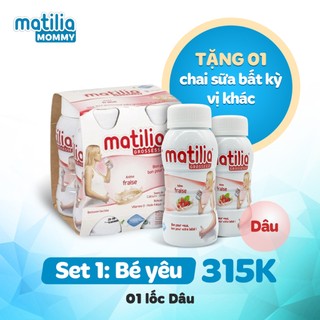 [SET BÉ YÊU 03] 1 lốc vị dâu (lốc 4 hộp 200ml) (tặng 1 chai sữa bất kỳ)