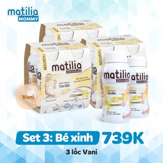 [SET BÉ XINH 01] 03 Lốc Sữa Matilia Mommy Vị Vani -1 lốc 4 hộp 200ml